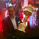 Andrew Williams with the Dubai World Cup Trophy
